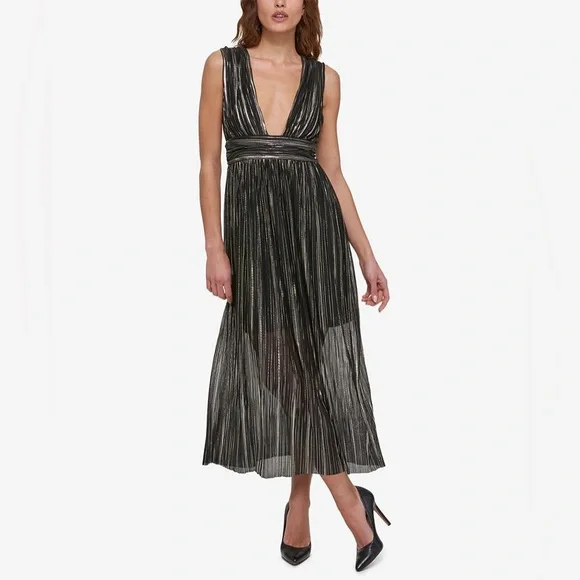 guess metallic dress Eva Reversible Metallic Dress